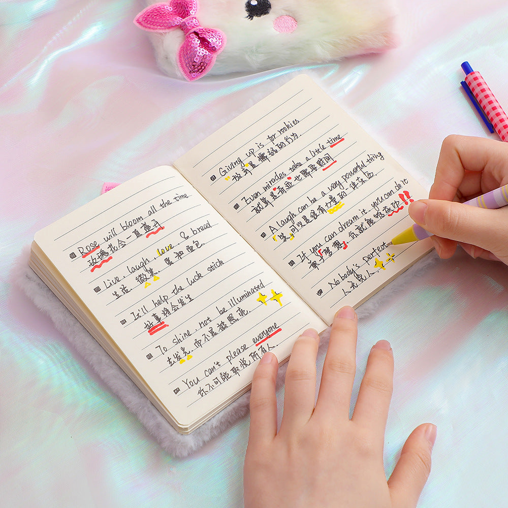 Wholesale Plush Cat Small Paper Diary